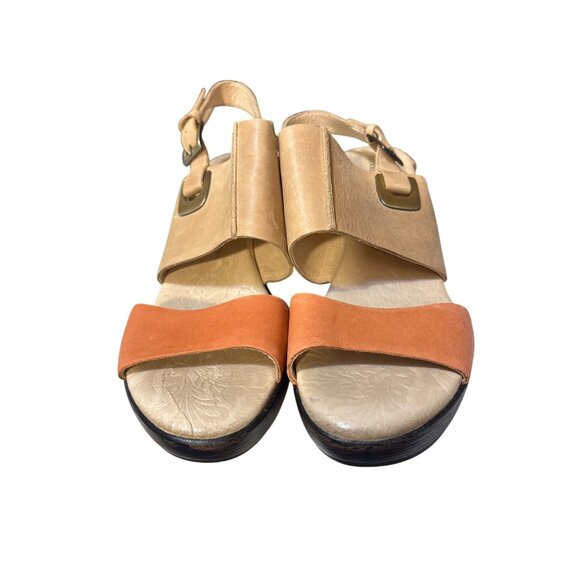 Jambu Womens Tan & Orange Wedge Sandals With Ankle Strap 10 - Picture 2 of 8